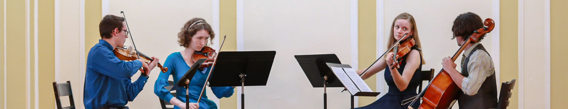 A string quartet performs
