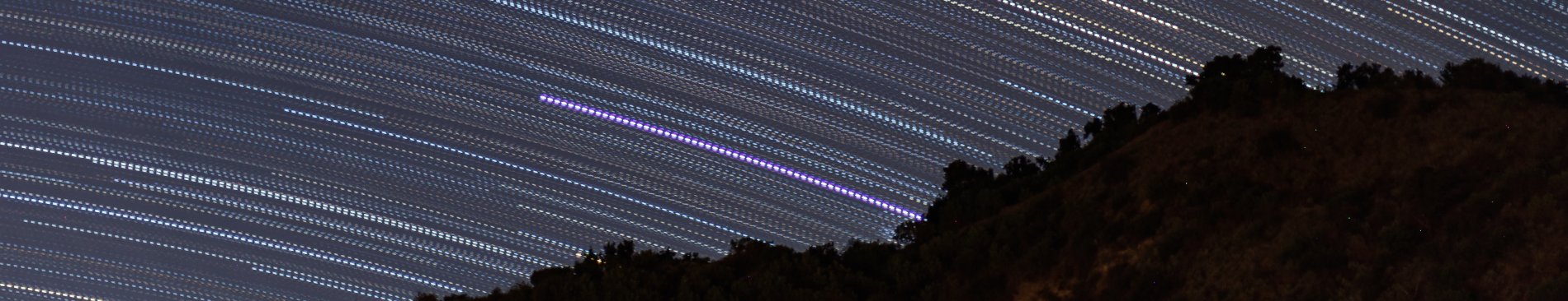 Composite image of a starwatching timelapse