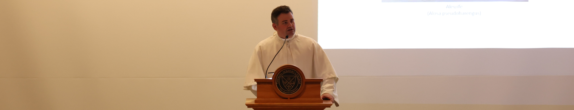 Fr. Dougherty delivers a lecture