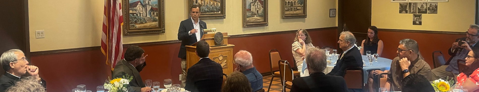 Dr. Goyette addresses the Newman Club of Los Angeles