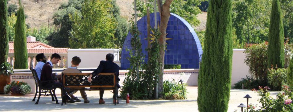 Students read on a bench