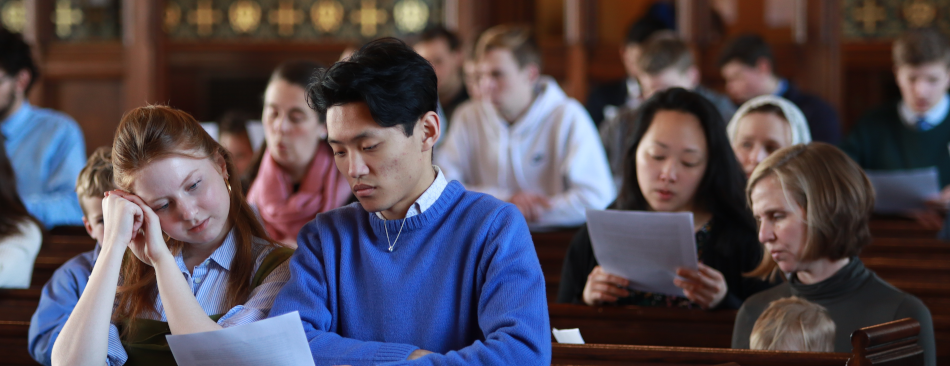 Students pray