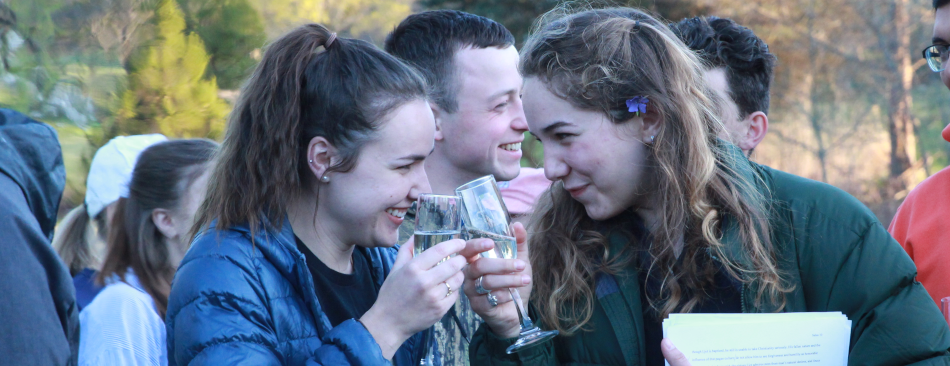 Seniors clink glasses