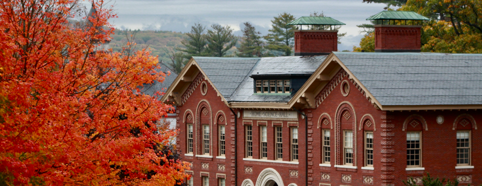 A building on the New England campus in fall