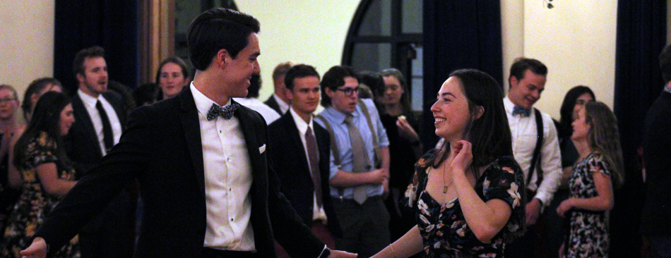 A student couple dances