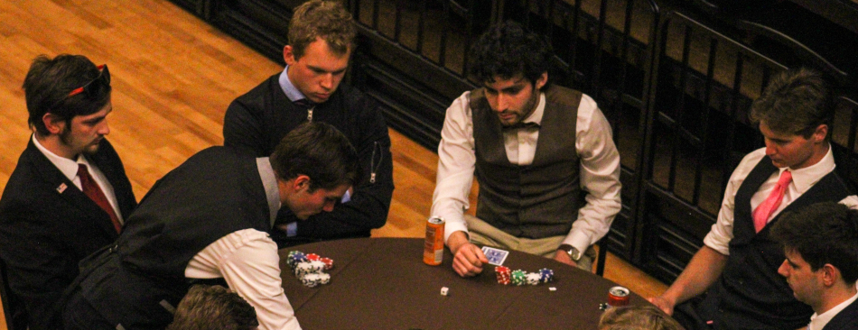 Students play poker