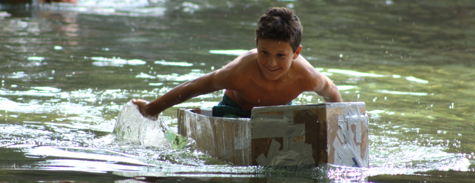 Cardboard-boat race